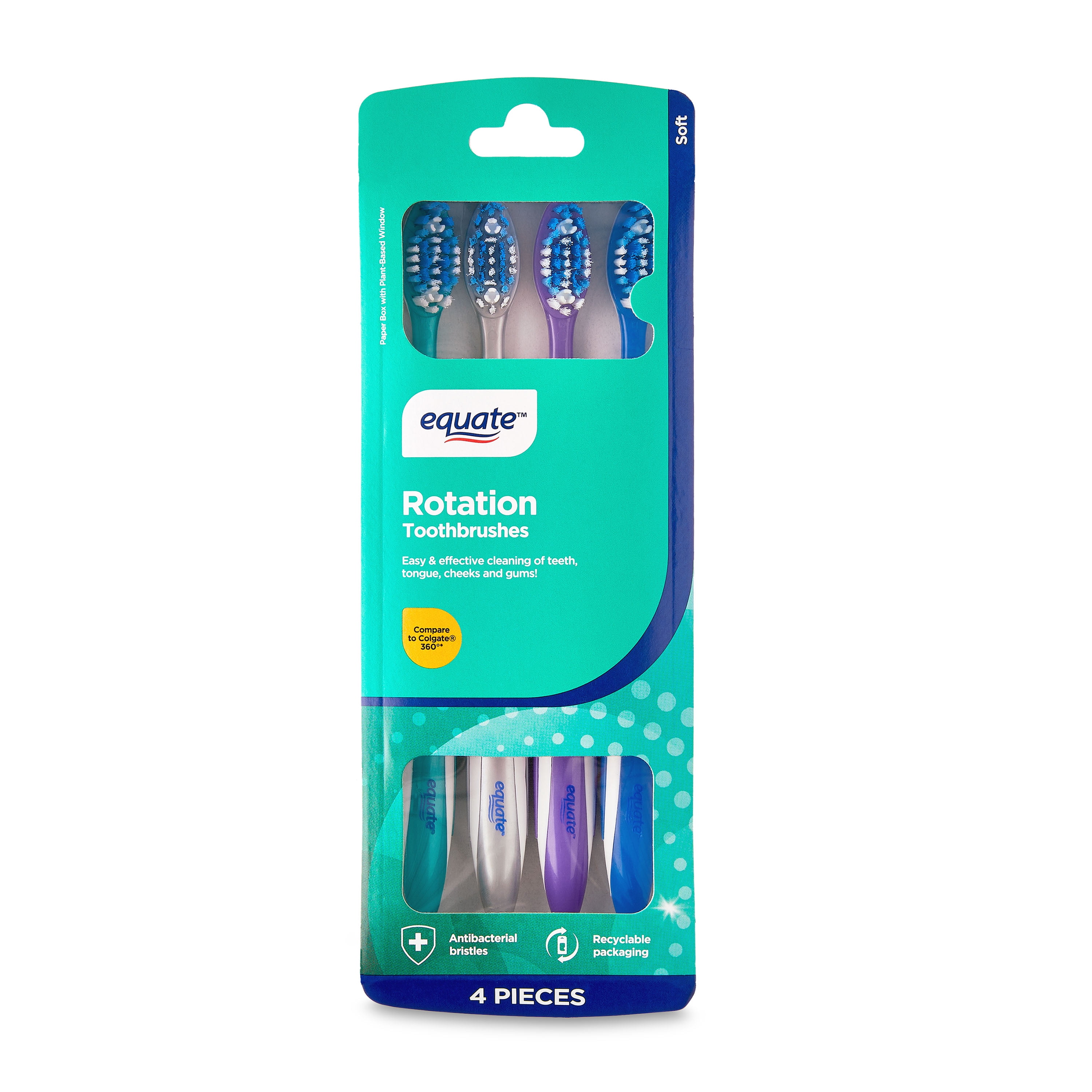 Crest Pro Health Smooth Formula Toothpaste & Equate Rotation Manuel Toothbrush with Tongue and Cheek Cleaner