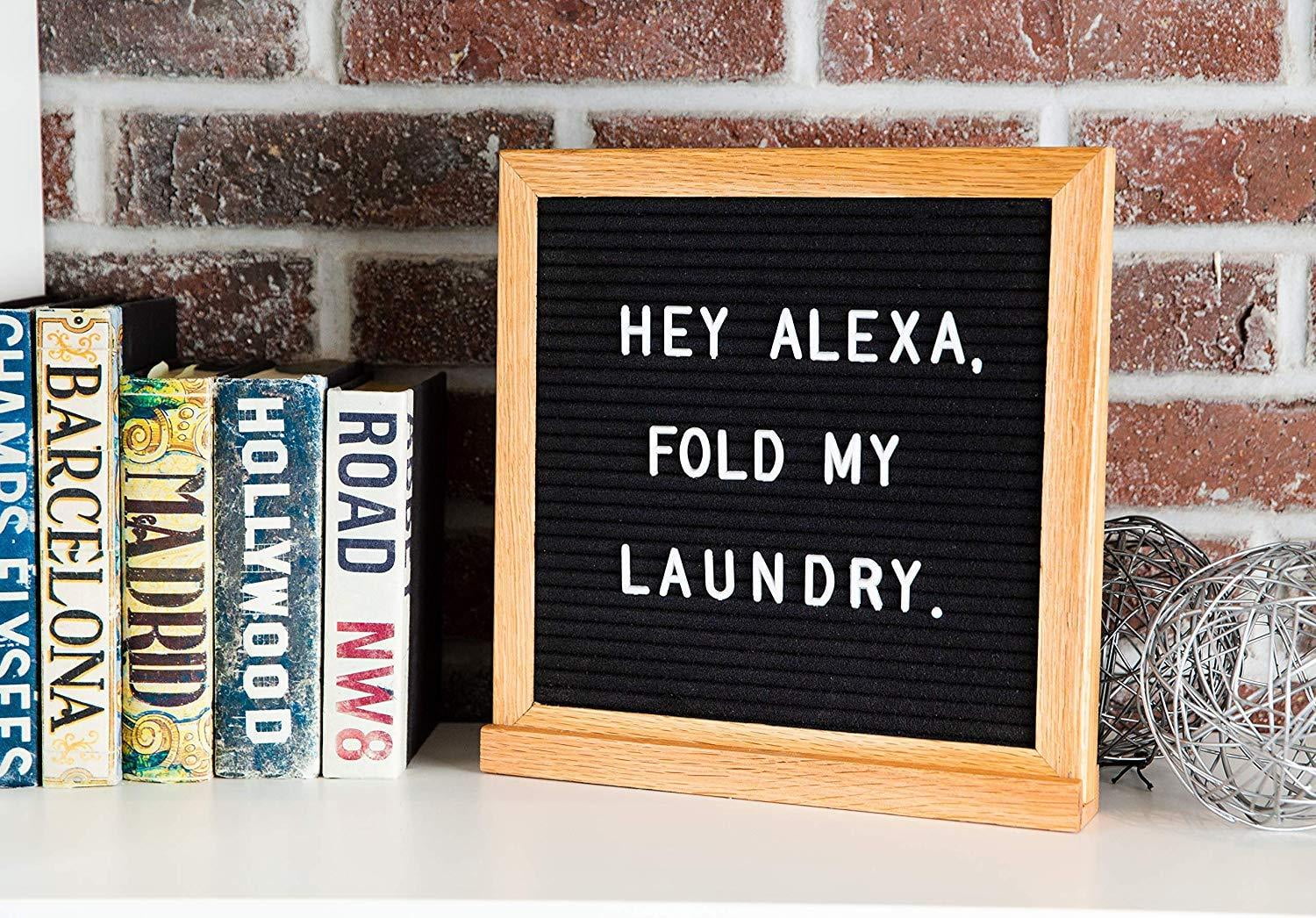 Felt Letter Board with Letters Letter Boards Black & Gray Letter Board 12x12 Double Sided Letterboard Word Board +690 PRE-Cut Letters +Bonus Cursive Words +Stand +Sorting Tray 