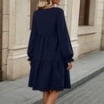 thumbnail image 4 of Tqcoqu Fall Dresses for Women 2026,Crew Neck Long Lantern Sleeve Casual Loose Flowy Swing Shift Dress, 4 of 6