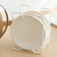 thumbnail image 2 of WRKEKC Clearance Countertop Dish Drainer Rack for Kitchen, Iron Pot Lid Organizer with Hollow Base, Rustproof Plate Drying Rack, 2 Sizes for Utensils Bowls Storage, 2 of 6
