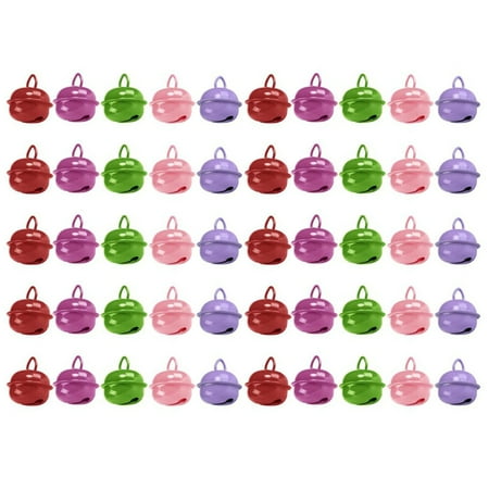 

NICEXMAS 50 Pcs Colorful Creative Iron Jingle Bells Hanging Pendant DIY Ornaments