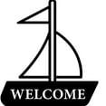 thumbnail image 3 of Welcome with Sailboat Marine Themed Laser Cut Solid Steel Decorative Home Accent Wall Sign Hanging, 3 of 3