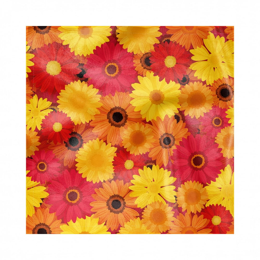 Gerber Daisy Napkins Set of 4, Summer Bloom Love Pattern with