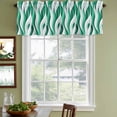 thumbnail image 4 of 2 Pack Valances for Windows, Green White Moire Window Valances for Living Room/Bedroom/Bathroom, Modern Abstract Art Light Filtering Kitchen Curtain Valance Window Treatment 54"W x18" L, 4 of 9