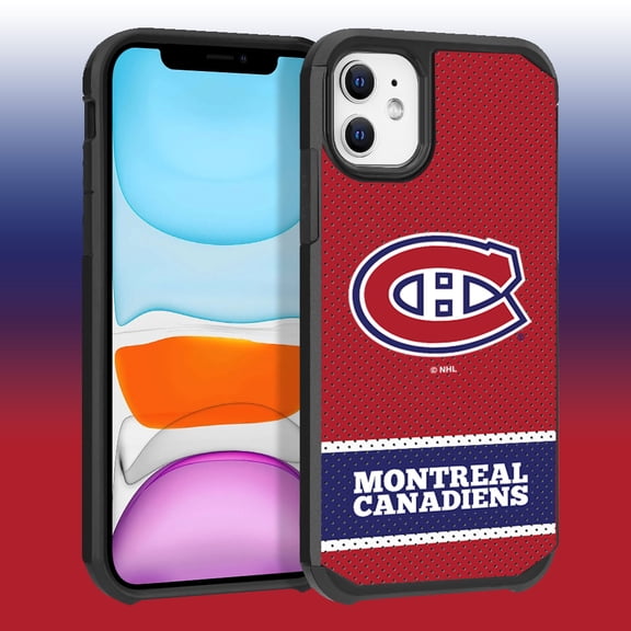 Apple iPhone 11 - NHL Licensed Montreal Canadiens Team Logo on Jersey Textured Dual Layer Case