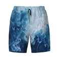 thumbnail image 4 of Lsque Mens Swim Trunks Abstract Ocean Waves Pattern - Bathing Suit Compression Liner - Beach Swim Shorts Swimwear - (S-3XL) - Stretch Quick Dry -Medium, 4 of 9