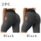 thumbnail image 2 of Gibobby Leggings cortos de yoga para mujer Pantalones cortos de glúteos ajustados Pantalones de yoga de 2 piezas para deportes de levantamiento de muj(Negro,M), 2 of 5