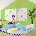 thumbnail image 4 of Baby Play Mat, Soft Climb and Crawl Foam Playset 6 in 1, Soft Play Equipment Climb and Crawl Playground for Kids,Kids Crawling and Climbing Indoor Active Play Structure, Blue Soft Play Mat, 4 of 13