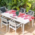 thumbnail image 2 of Valentines Day Table Cloths for 6 Foot Rectangle Tables, Pink Red Love Dots Balloons Romantic Patio Waterproof Elastic Fitted Tablecloths, Washable Rectangular Table Cover for Camping, 2 of 8