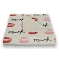 thumbnail image 2 of Creative Products Pink and Red Lips 50x60 Coral Fleece Blanket, 2 of 3