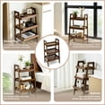 thumbnail image 4 of 100% Solid Wood Ladder Shelf, 3 Tier Small Ladder Bookshelf, Freestanding Ladder Shelf, 4 of 10