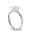 thumbnail image 6 of Solid 14K White Gold Diamond Side-Stones with CZ Cubic Zirconia Center Stone Engagement Ring Size 5, 6 of 8
