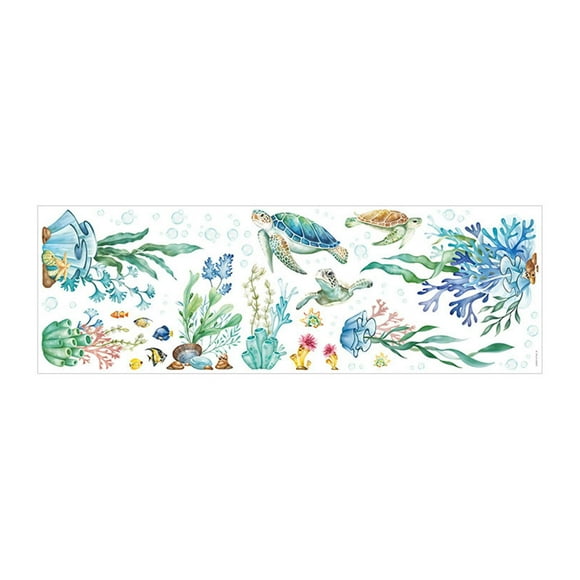 Pegatinas de pared con diseño de océano, calcomanías , decoración de pared, papel tapiz de PVC autoadhesivo para guarderías,