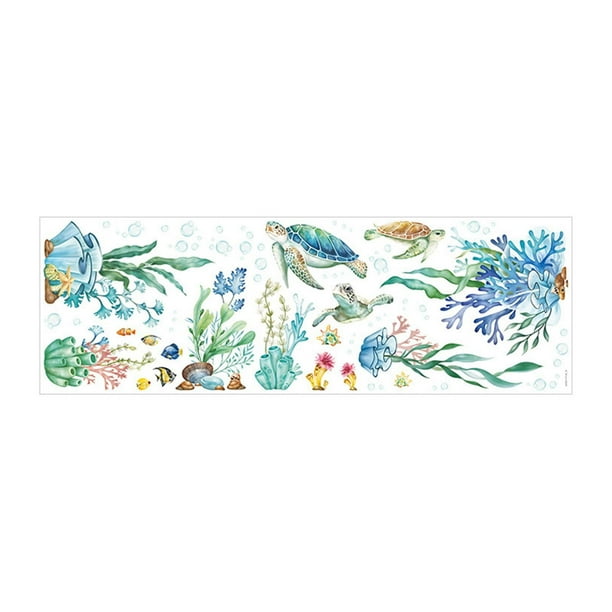 Pegatinas de pared con diseño de océano, calcomanías , decoración de pared, papel tapiz de PVC autoadhesivo para guarderías,