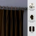 thumbnail image 3 of Kotton Culture Double Pinch Pleat Curtain 100% Blackout Thermal Insulated Room Darkening Spill Proof Machine Washable Window Treatment Panels (1 Panels, 100x95, Cocoa Brown), 3 of 8