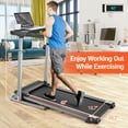 Adnoom Treadmill with Desk, 300LBS Folding Treadmill with Incline