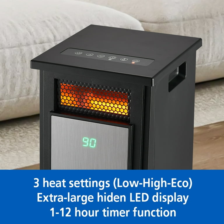 Mainstays New1500W Electric 4-Element Infrared Cabinet Space Heater for Indoor
