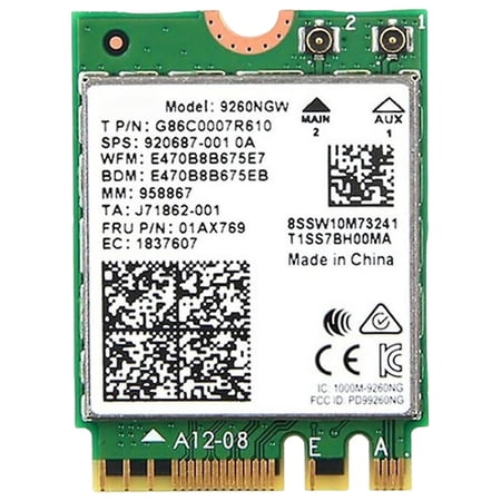 HighZer0 Electronics AC 9260 802.11ac M.2 Bluetooth 5.1 Legacy Network Card | WiFi 5 up to 1.73Gbps  MU-MIMO | Compatible with Intel  AMD  Linux & Windows 10/11 | 9260NGW WiFi Adapter price history on PriceWatchPro
