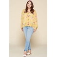 thumbnail image 2 of Plus Size Floral Chiffon Sheer Surplice Top 2XL, 2 of 9