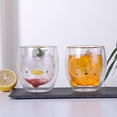 thumbnail image 3 of Taza de Cristal Creativa de Doble Pared con Oso y Perro 260 ml, 3 of 9