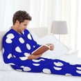 thumbnail image 6 of Sigee Blue And White Polka Dot for Pajamas for Men Two-piece Men's Sleepwear Long-Sleeved Pjs Sets-XX-Large, 6 of 7