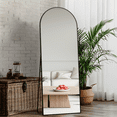 thumbnail image 4 of CISTEROMAN Full Length Mirror Arched Mirror, Floor Mirror with Stand, 64" x 21" Full Body Mirror Black Arch Standing Mirror Large Bedroom Mirror, 4 of 9