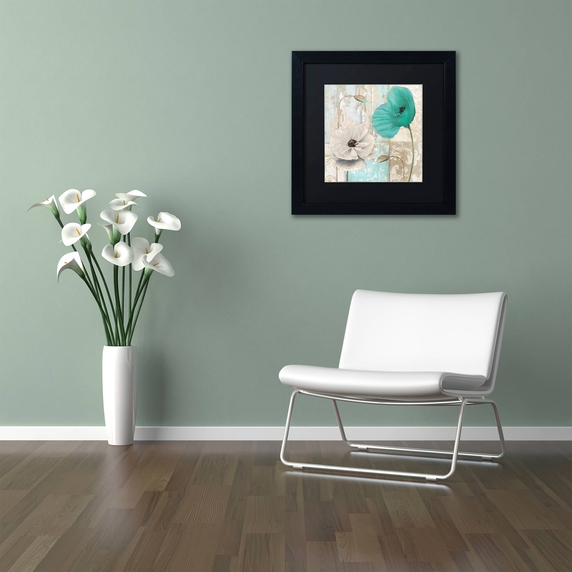 Trademark Fine Art "Beach Poppies III" Canvas Art by Color Bakery Black Matte, Black Frame