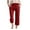 Red, variant on DeHolifer Girls Capris Pants Cotton Linen Elastic Drawstring Solid Color Loungewear Straight Leg Capris Pants with Pocket,5 Years