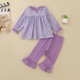 thumbnail image 4 of mgoYE Toddler Baby Girl Outfit Shirts Tunic Top and Ruffle Pants Set for Fall Winter Spring for Gift, Pototshoot and Daily, 4 of 9