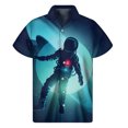 thumbnail image 3 of Camisas hawaianas con estampado 3D de astronauta para hombre, camisas con solapa de astronauta, camisetas holgadas con botones para la calle, blusas de manga corta, 3 of 4