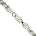 thumbnail image 4 of Diamond2Deal 925 Sterling Silver 5.75mm Diamond-Cut Rope Chain Necklace for Men 36", 4 of 6