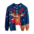thumbnail image 5 of Byoo Little Boys Christmas Sweatshirt Reindeer Graphic Knit Long Sleeve Crewneck Pullover Top Kids Winter Holiday Xmas Shirt, 5 of 5