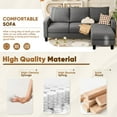 thumbnail image 6 of Furmax 70" Convertible Sectional Sofa Couch 3-Seat L-Shaped Small Sofa Couch with Reversible Chaise for Small Living Room, Apartment and Small Space, Linen Dark Gray, 6 of 10