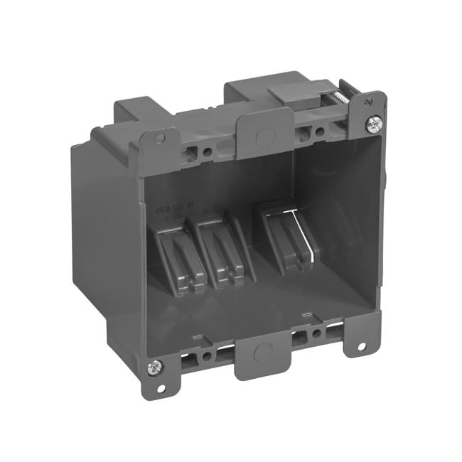 ECM Industries 100759 25 cu. in. 2 Gang Square Old Work Box, Gray