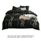 thumbnail image 3 of Juego de funda de edredón y funda de almohada de mármol suave, 2 uds., tamaño US-Twin, 168x229cm (negro), 3 of 8