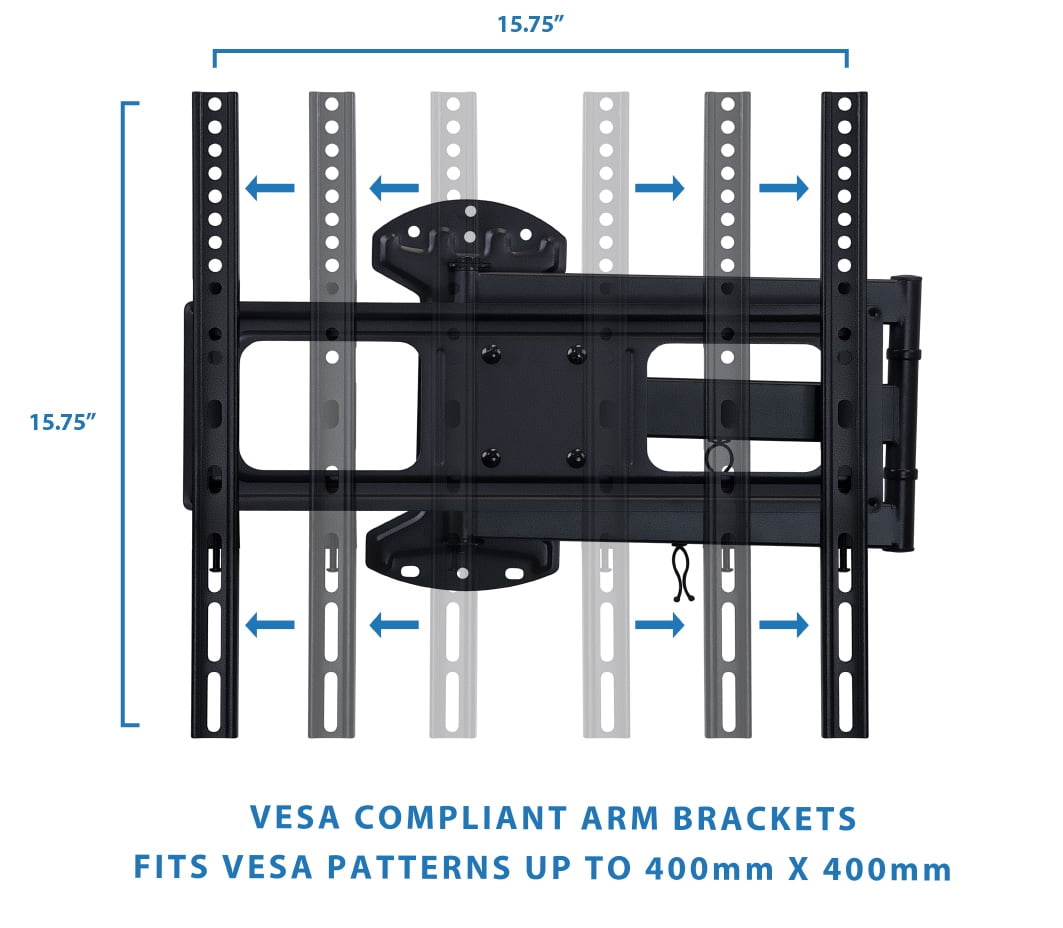 Mount-It! Full-Motion TV Wall Mount, Long 24" Extension, for 32" to 55" TV's, Capacity 77 lbs., Works on Corner Walls