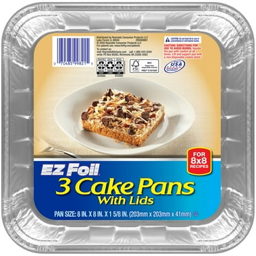 Displastible 8X8 Inch Disposable Aluminum Pans with Lids, Pack of 20
