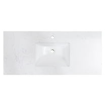 Pemberly Row 49" Composite Stone Single Basin Vanity Top - White w/ White Basin
