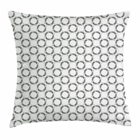 - Geometric Throw Pillow Cushion Cover, Little Dots and Spots Forming Curved Circles Minimalist Feminine Artful Print, Decorative Square Accent Pillow Case, 18 X 18 Inches, Black White, by Ambesonne
