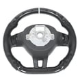 thumbnail image 1 of Carbon Fiber Racing Steering Wheel, D Shaped Steering Wheel Grey Stitching  for MK6 GTI R 2009-2013, 1 of 7