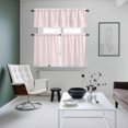 thumbnail image 4 of Farmhouse Pink White Striped Kitchen Curtains Sets for Windows 36 Inch Length, Modern Stripes Rod Pocket Window Treatments Tier Curtains and Valances Set for Bedroom/Bathroom, 4 of 8