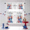 thumbnail image 3 of Independence Day Kitchen Curtains Valances 3 Piece Set, Welcome Flowers Butterfly Rod Pocket Tier Curtain and Valance Drapes for Small Window 24 Inch Length for Bedroom Cafe, 3 of 9