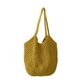 thumbnail image 2 of Bolso de playa tejido con hierba para mujer – Bolso de hombro informal con aberturas, bolso de mano ligero de algodón para vacaciones de verano, bolso de viaje de gran capacidad para uso diario., 2 of 6