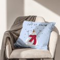 thumbnail image 2 of Christmas Let It Snow Snowman Decorative Pillowcase Throw Pillow Cover, Merry Christmas Snowman Farmhouse for Sofa Bed Room Home Decor 18 x 18 Inch Pillow Case (Blue), 2 of 3