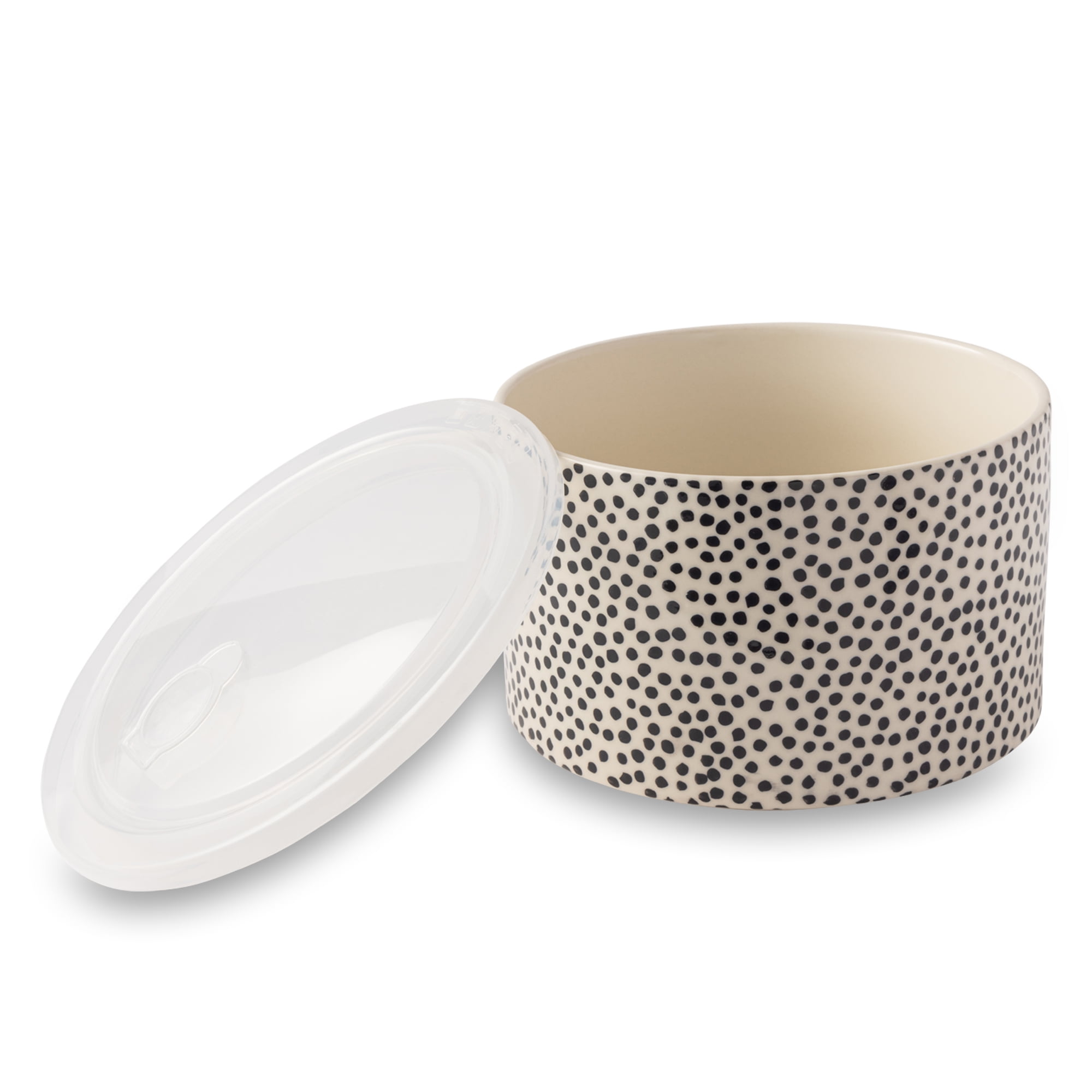 Thyme & Table 6-Piece Round Ceramic Baking Dish & Lid Set, Dot Pattern