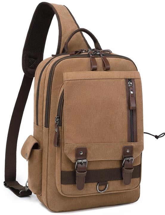 Mygreen Canvas Leather Crossbody Messenger Bag One Strap Sling Travel