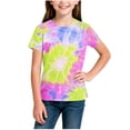thumbnail image 4 of NAISIBABY Girls Graphic Tees, Short Sleeve Crew Neck Summer Tie-Dye Kids Casual T-Shirt Blue 7T, 4 of 5