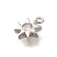 thumbnail image 2 of Brass Micro Pave Cubic Zirconia Charms Sun Platinum 11x9x2.5mm Hole: 1.4mm, 2 of 3