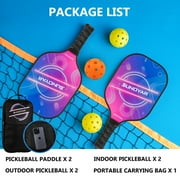 SUNOYAR Pickleball Paddles, Fiberglass Pickleball Paddles Set of 2, Lightweight Pickleball Set with 4 Balls and 1 Bag