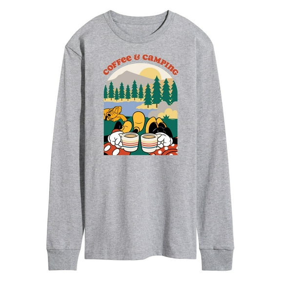 Mickey & Friends - Coffee and Camping - Men's Long Sleeve T-Shirt
